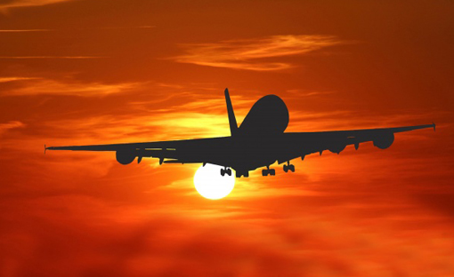 airplane sunset travel