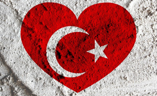 love turkey flag sign heart
