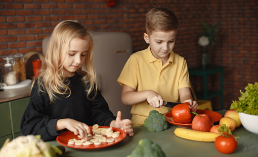 children's vegetable and fruit cut